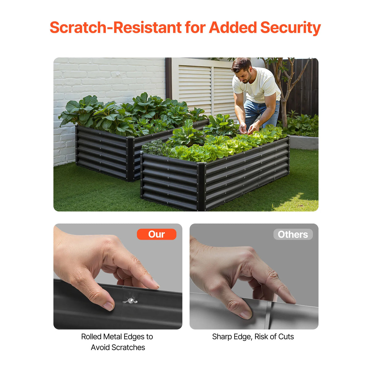 Galvanized Metal Raised Garden Bed | Open Bottom Planter Box Raised Garden Bed Vue