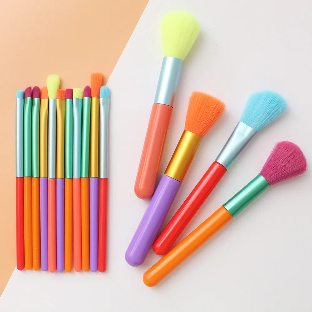15pcs Colourful Makeup Brush Set Girl Gift Foundation Blending Face Powder Blush Eyeshadow Rainbow Makeup Brushes Custom Logo Vue