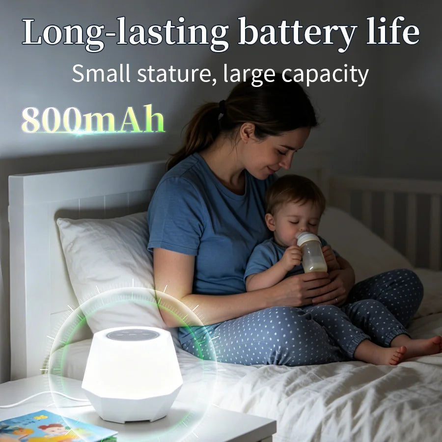 Rechargeable White Noise function Night Light 7 Colors Baby Sleep Soother 10 Nature Sounds Timer Nursery Bedside Lamp Kids Gift Vue