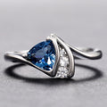 Huitan Cubic Zirconia Geometric Ring for Women | Wedding Band Cubic Zirconia Ring Vue F1798 8