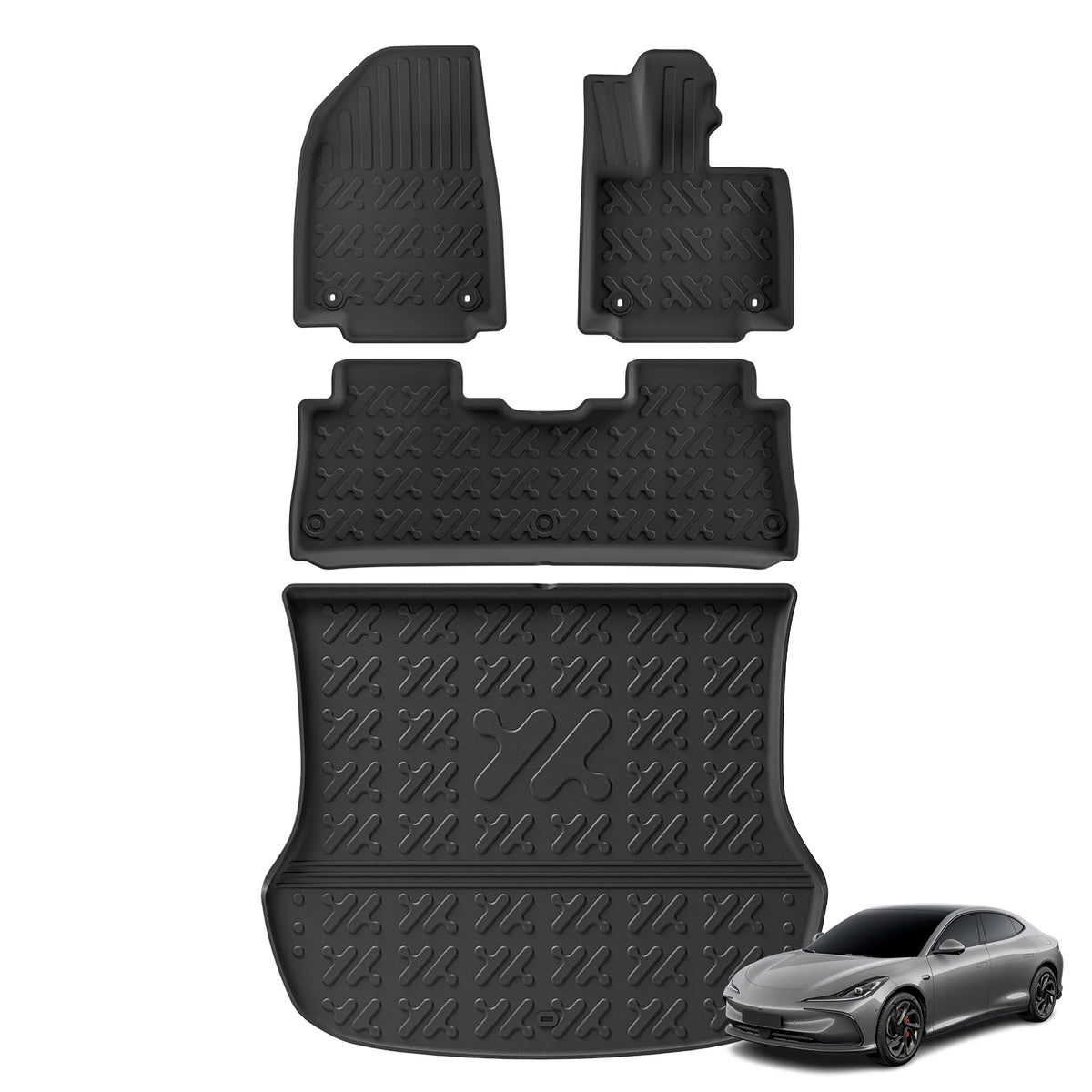 Smabee Right Drive for MG IM6 /IM LS6 2025-2027 Car Floor Mats Trunk Pad TPE Foot Pad All Weather Waterproof Accessories Black Vue RHD 4PCS Black Right Hand Drive