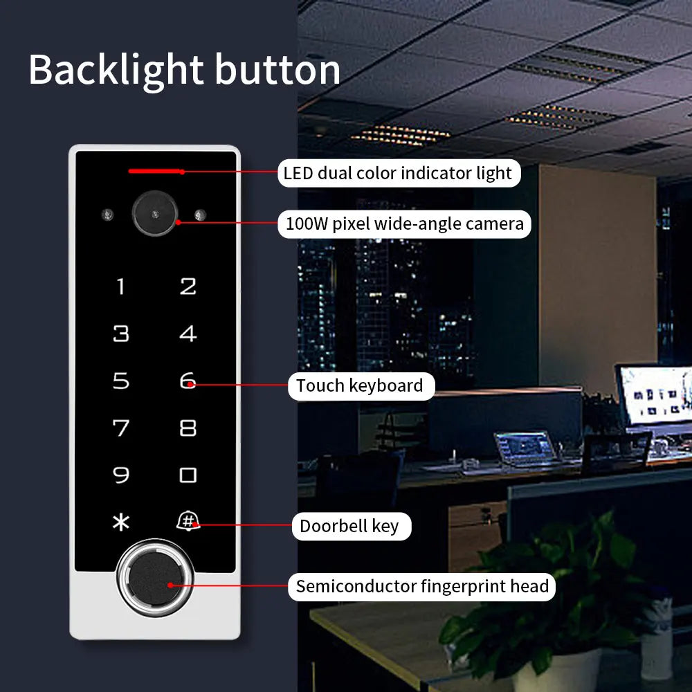 1080P Tuya Video Intercom for Home Access Control System Wifi fingerprint Access Keypad Door Opener and Intercom without monitor Vue