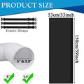 150x53cm Portable AC Hose Insulation Sleeve, 5" & 5.9" Heat Shield Wrap, Dustproof Exhaust Pipe Cover with 3 Adjustable Straps Vue A