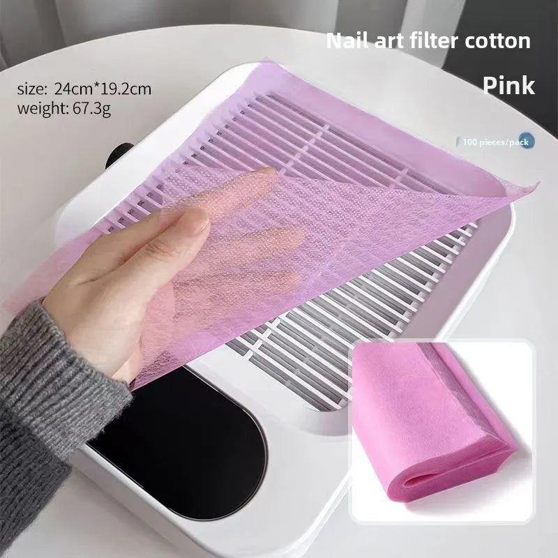 Pink Blue White 100Pcs Disposable Non Woven Filter Paper Nail Art Vacuum Dust Collector Manicure Tools Accessories Vue