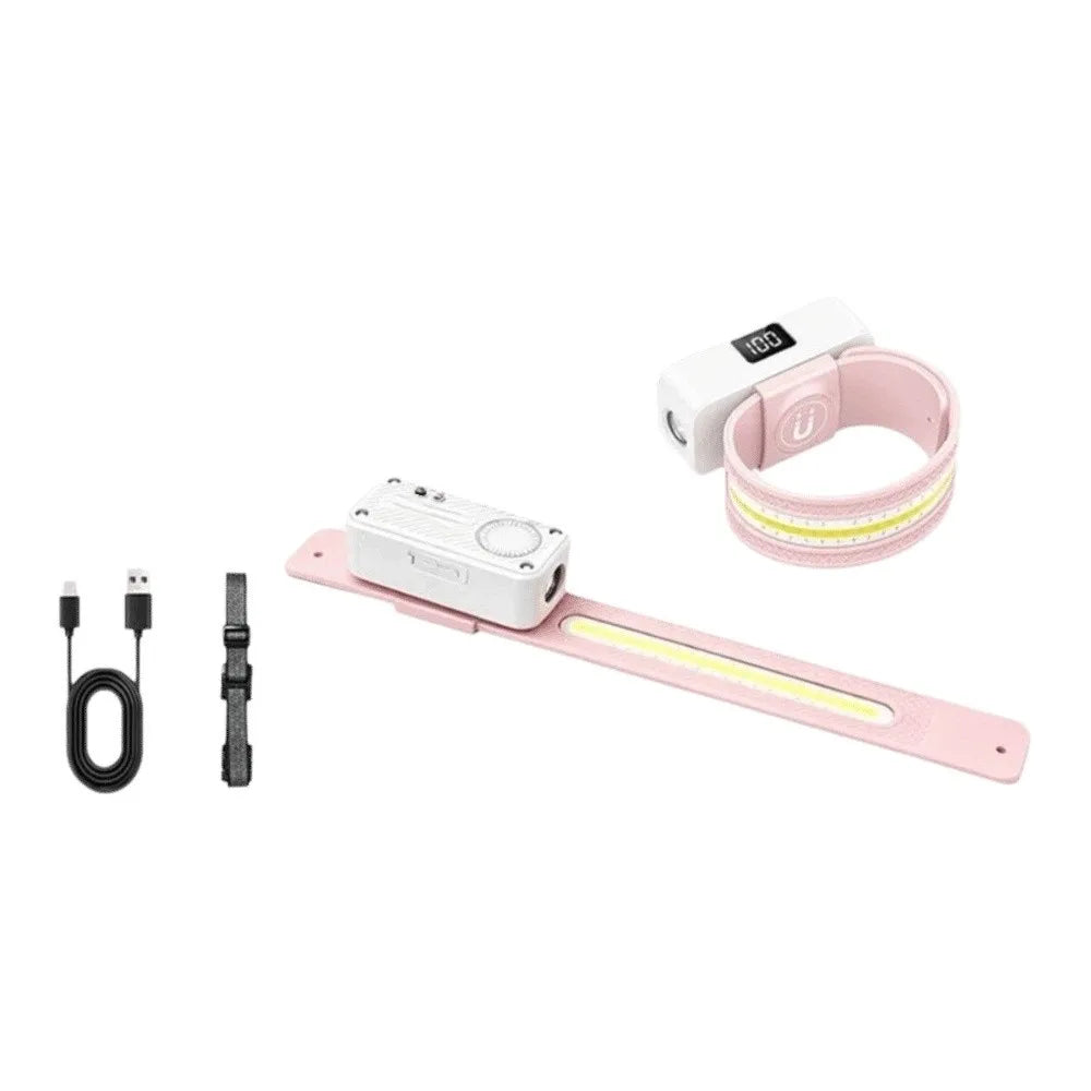 COB Floodlight Outdoor Camping Headlamp Magnetic Suction Motion Sensor Headlamp 2-in-1 Wearable Hand Wave Induction Headlamp Vue Pink