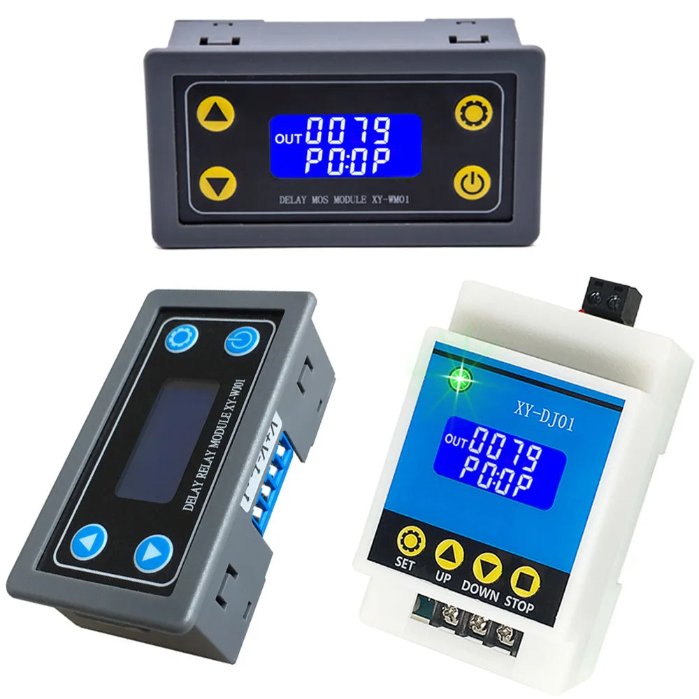 DC 6-30V Time Delay Relay Module Programmable Timer Relay Control Switch Circuit Timing Trigger Cycle with LCD Digital Display Vue