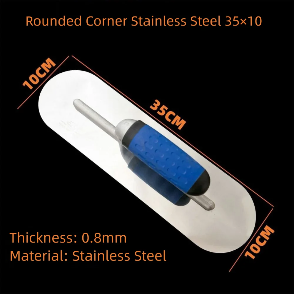 Rust Resistant Rounded Corner Trowel Ergonomic Handle Smooth Plastering Building Plastering Trowel Efficient Use Non-slip Vue