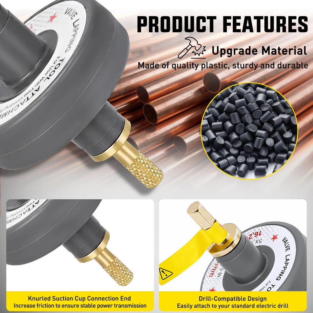 Nilight Valve Lapping Tool Kit Universal Valve Lapping Attachment for Car Agricutral Vehicle Grinding Small Engine Repair and Drills 1000-1250RPM Working Speed Valve Grinding Tools with 5 Suction Cups Vue