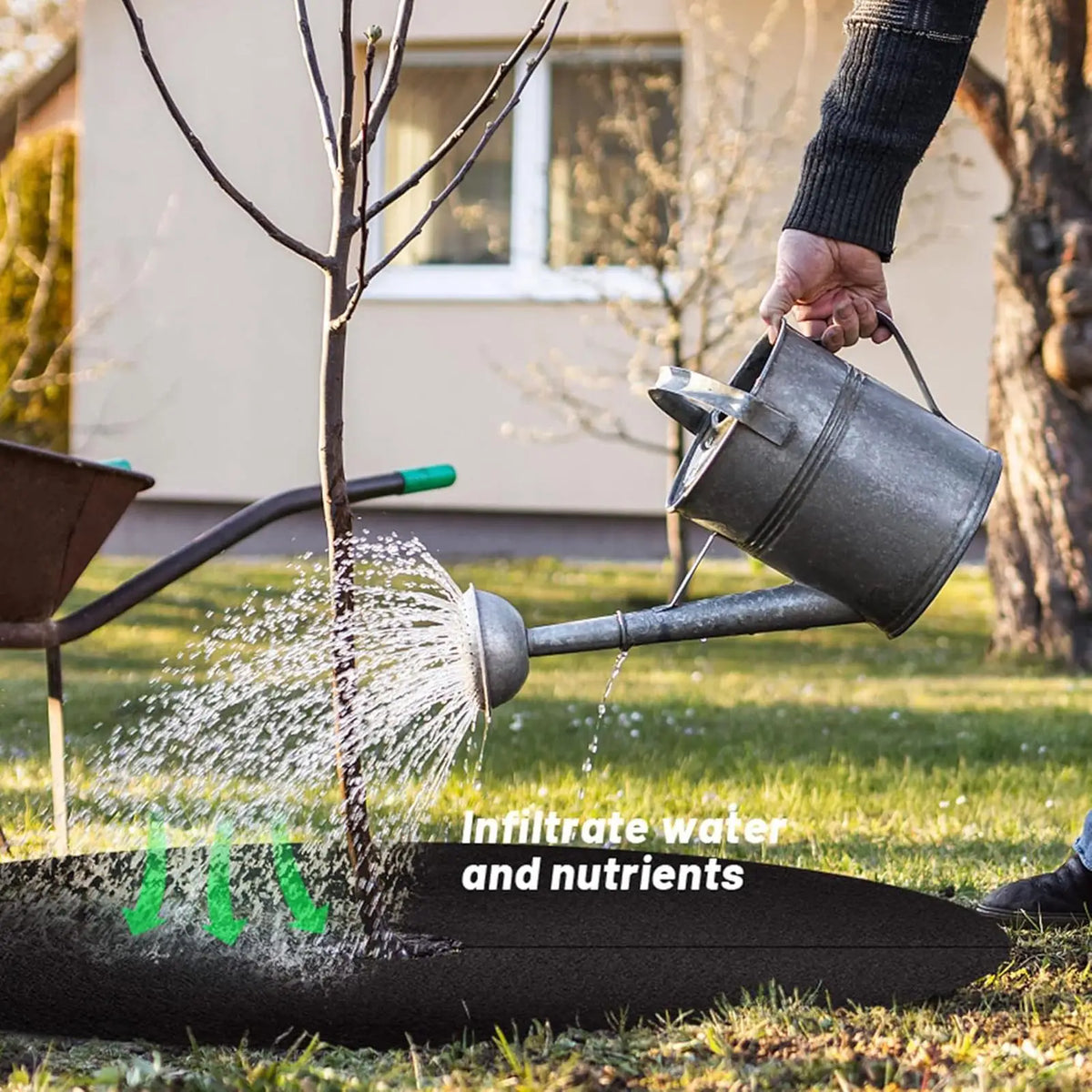 Tree Protector Mat Non-Woven Reusable Cover Tree Plant Protector Mat for Outdoor Plant Landscaping Gardening Ground Protection Vue