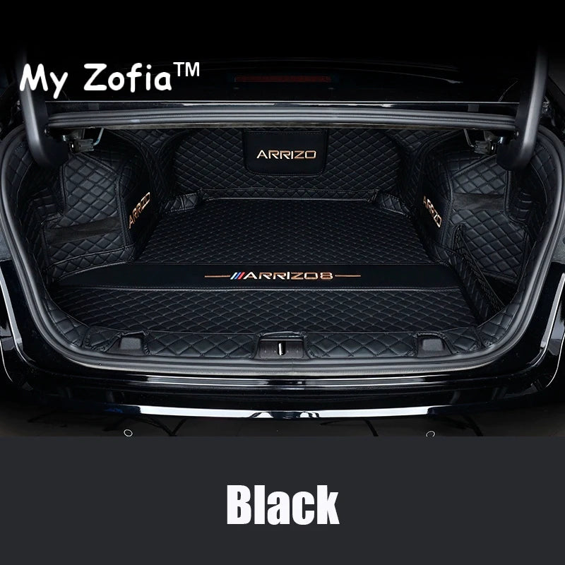 For Chery Arrizo 8 2023 2024 2025 car Leather trunk pad anti-skid Mats wear-resistant full Protector surround Tray Accessories Vue D net on the left