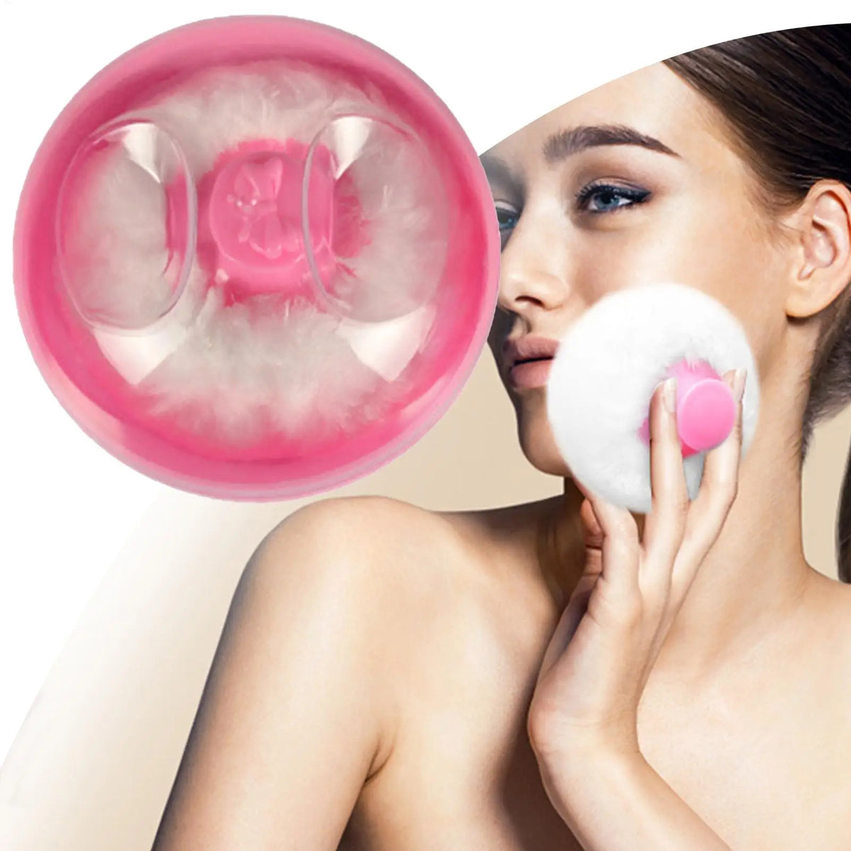 Baby Body Powder Puff Dispenser Case with Secure Closure After Bath Post Shower Care Powder Container for Travel Home Use Vue