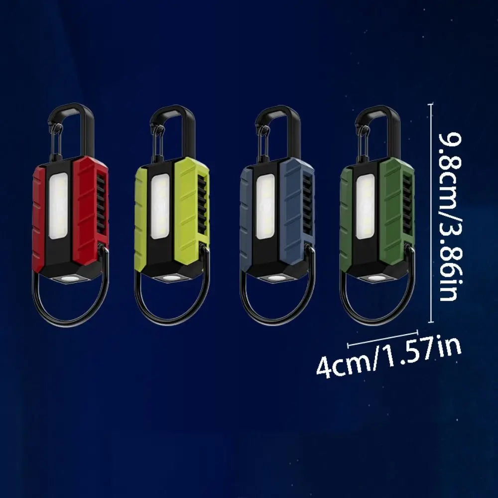 6 Gears LED Keychain Flashlight Dual Light Source Portable Mini Keychain Light High Bright Multifunction Emergency Work Lights Vue