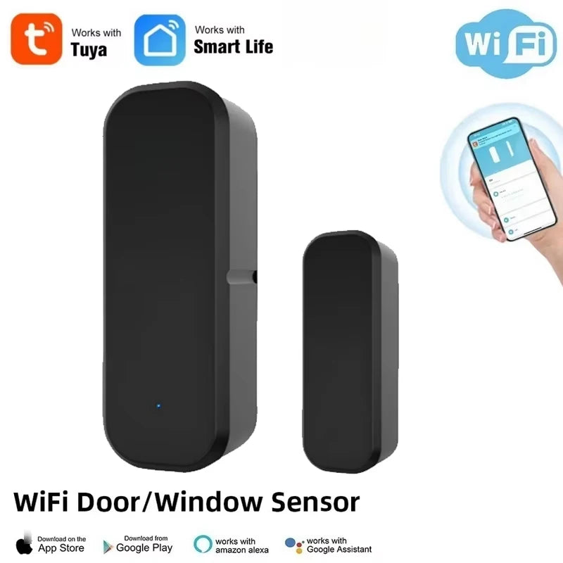 Tuya Smart Door Sensor WiFi Smart Home Door Open/Closed Detectors Window Sensor Smart Life Works With Google Home Alexa Vue