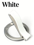 2025 innovative design aluminum alloy magnetic mobile phone ring holder, 360° rotation, 120° swing, suitable for iPhone 12+ Vue WHITE