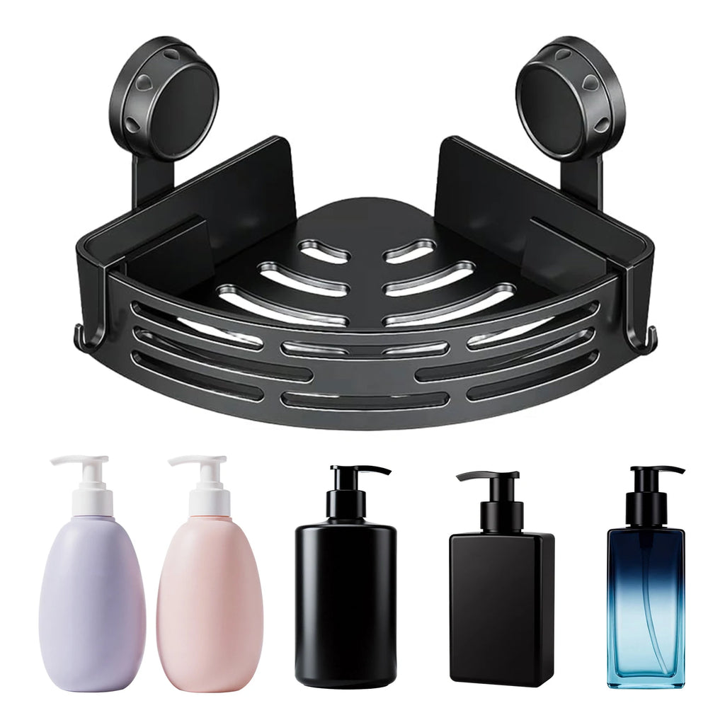 Triangle Corner Shower Caddy with Hooks – No Drilling Shower Corner Caddy Vue