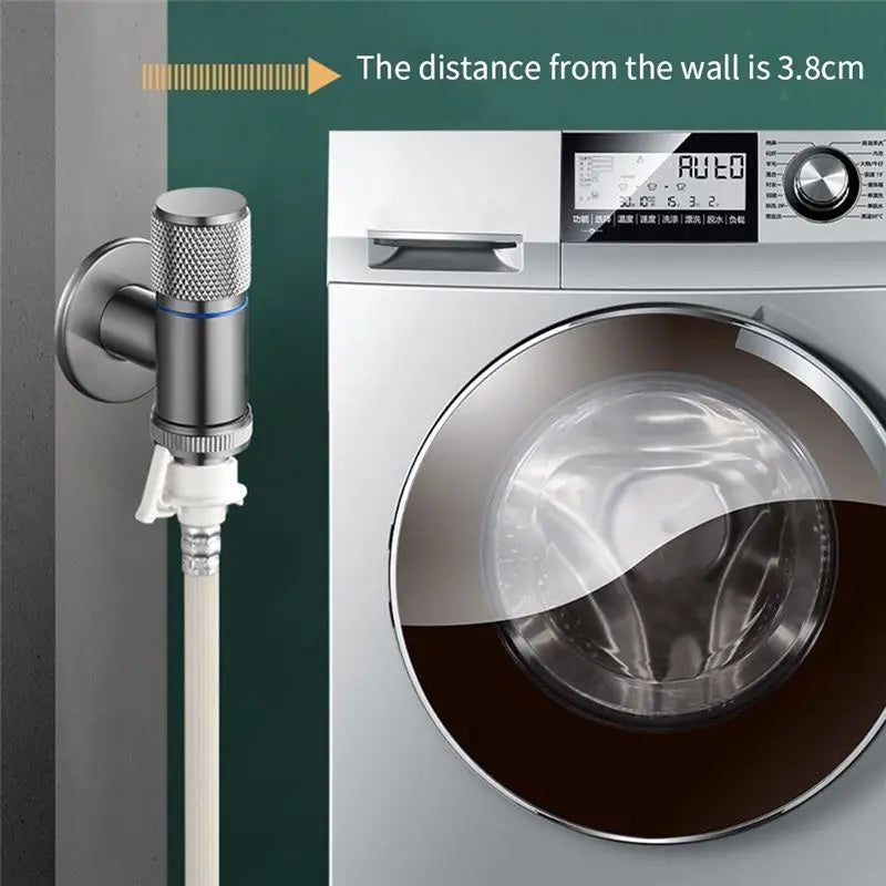 ABKW-Washing Machine Automatic Water Stop Valve Solid Brass Single Cold Wall Mounted Cold Water Outlet Basin Durable Grey Vue