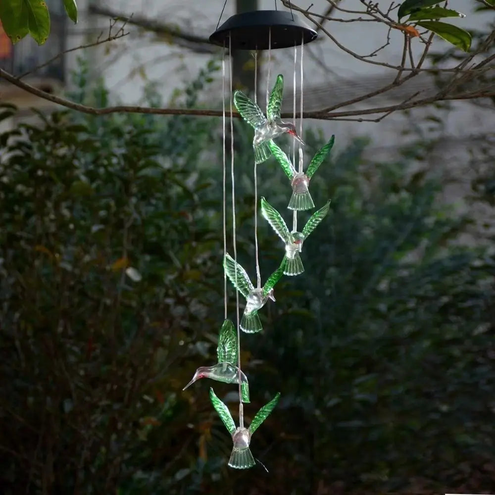 Cute Solar Wind Chime Hanging Weatherproof Hanging Solar Lights Auto on/Off Landscape Lamp LED Wind Chime Light Home Decoration Vue