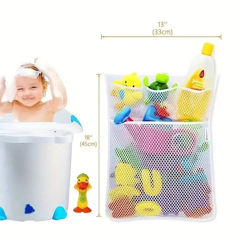 vvocci Bathroom Organizer Baby Toy White Baby Kids Mesh Storage Shower Bath Toys With Strong Suction Cups Toy Bag Net Vue