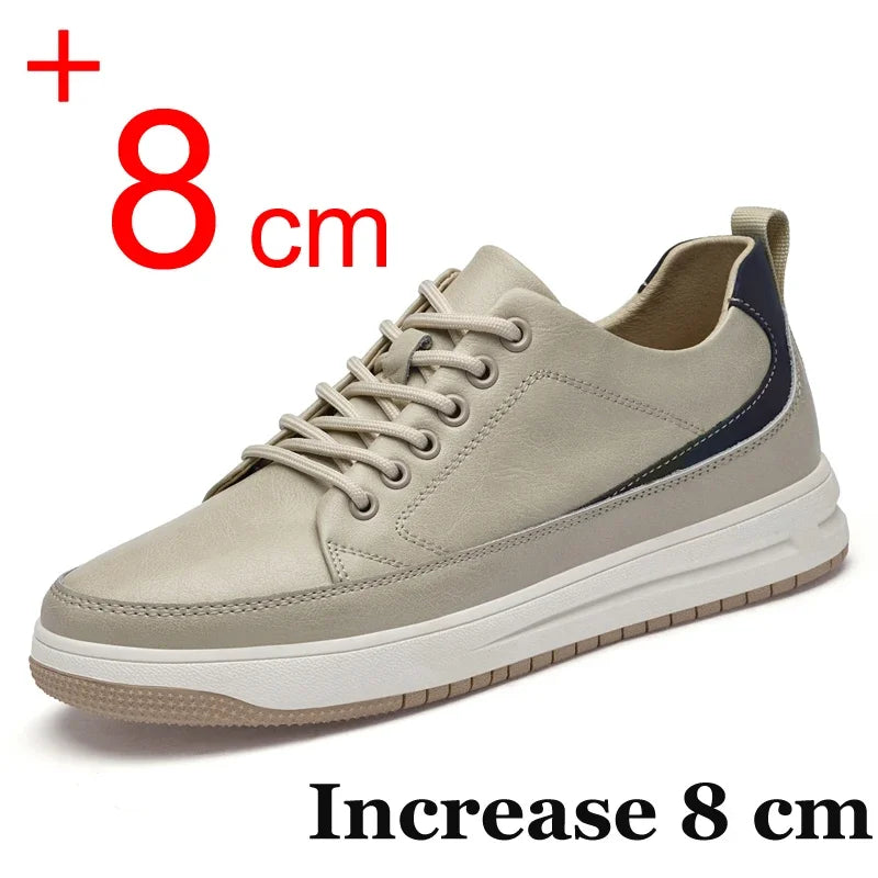 Men's Leather Elevator Sneakers – 6cm & 8cm Height Boost Elevator Sneakers Vue
