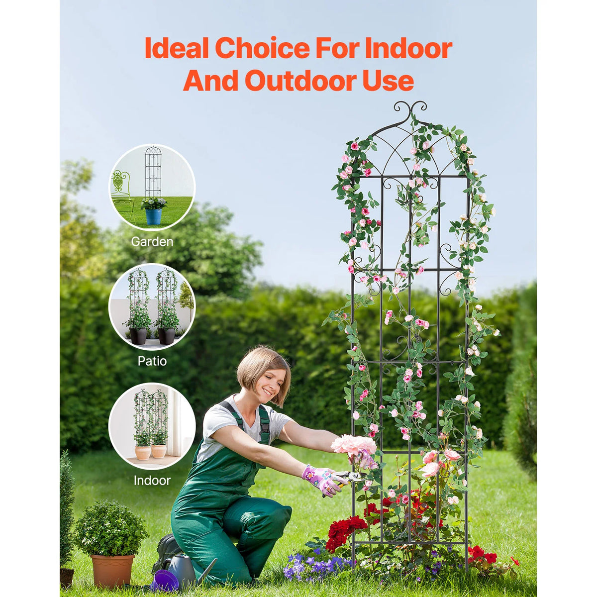 Rustproof Metal Garden Trellis for Climbing Plants 87x20in 2pk Garden Plant Trellis Vue