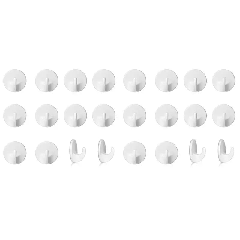 ABKW-24 Pcs Plastic Hooks Self Adhesive, Sticky Hooks Removable Wall Hooks,Stick On Hooks For Hanging Coat Cloth Towel Vue white