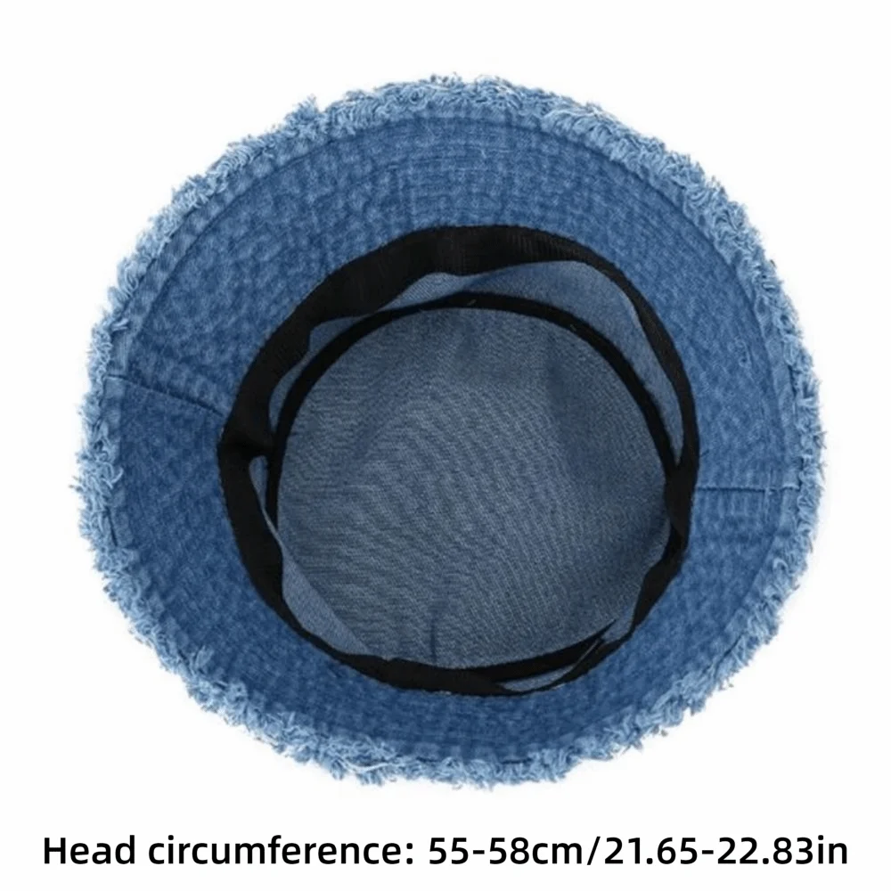 Fashion Denim Summer Sun Hat Foldable Anti-UV Reversible Fisherman