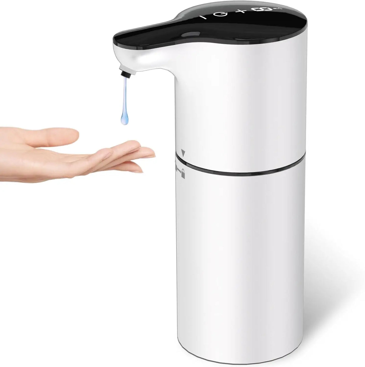 Automatic Liquid Soap Dispenser Touchless Dish Soap Dispenser 8 Level Adjustable Control Rechargeable Auto Soap Pump Hands Free Vue White