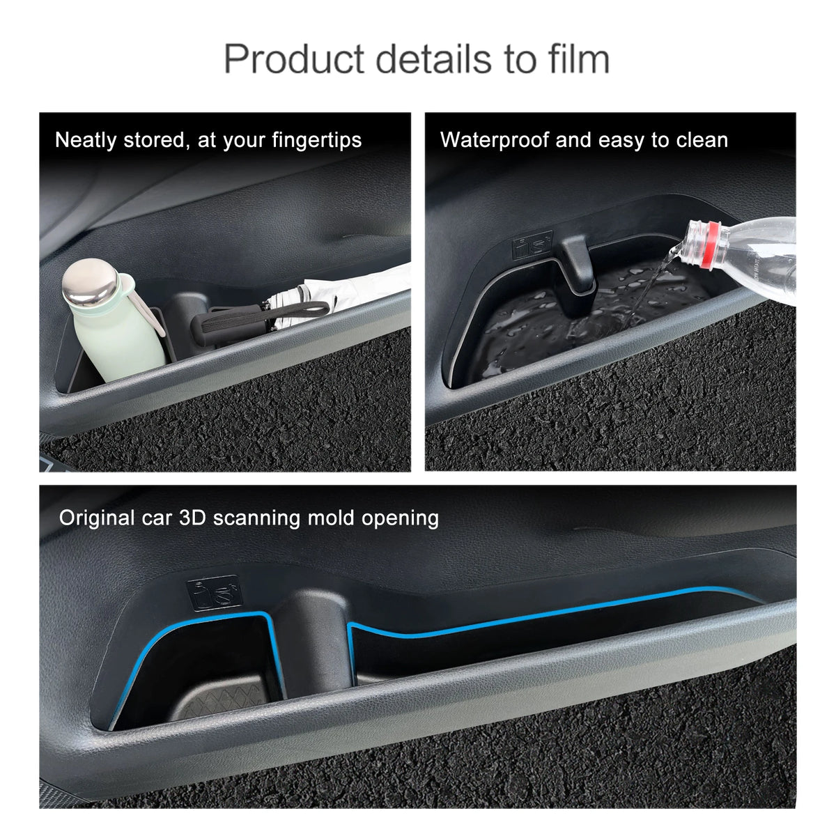 Smabee for Toyota Land Cruiser Prado 2024 250 J250 LC250 TPE Front Rear Door Handle Tray Organizer Door Side Storage Box Vue