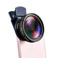Universal 2 IN 1 Lens Clip 37mm Mobile Phone Lens Professional 0.45x 49uv Super Wide-Angle + Macro HD Lens for iPhone Xiaomi 12 Vue 1