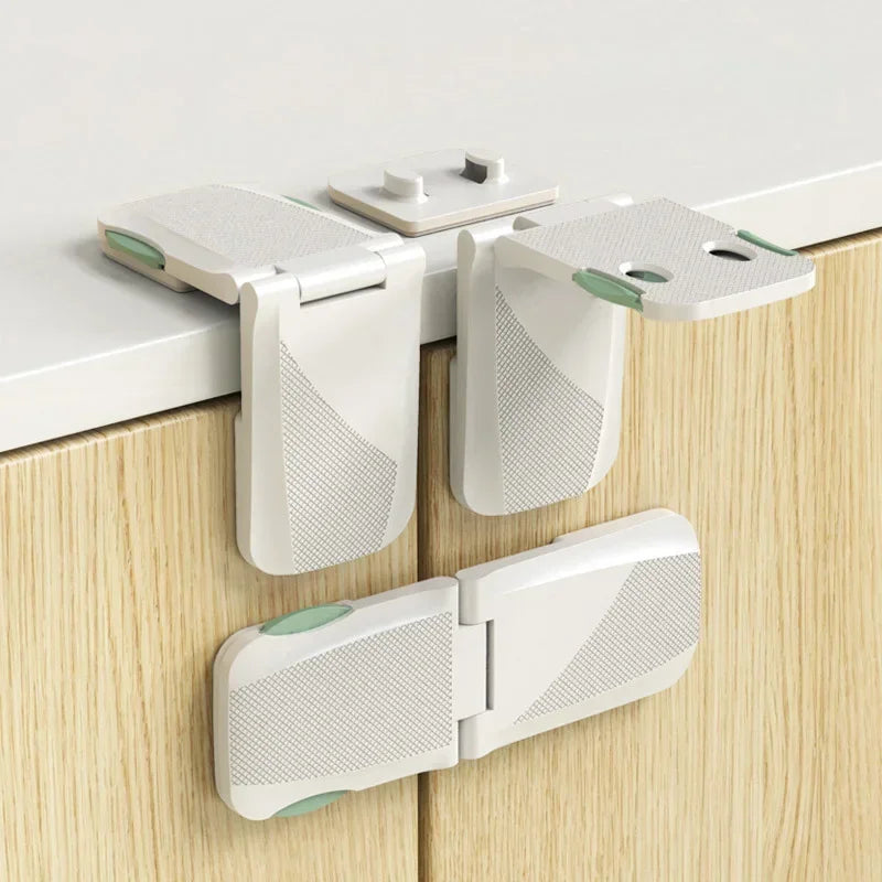 vvocci Baby Safety Protection Door Locks Kids Multi-Function Plastic Buckle White Drawer Double Use Right Angle CabinetProtector Vue