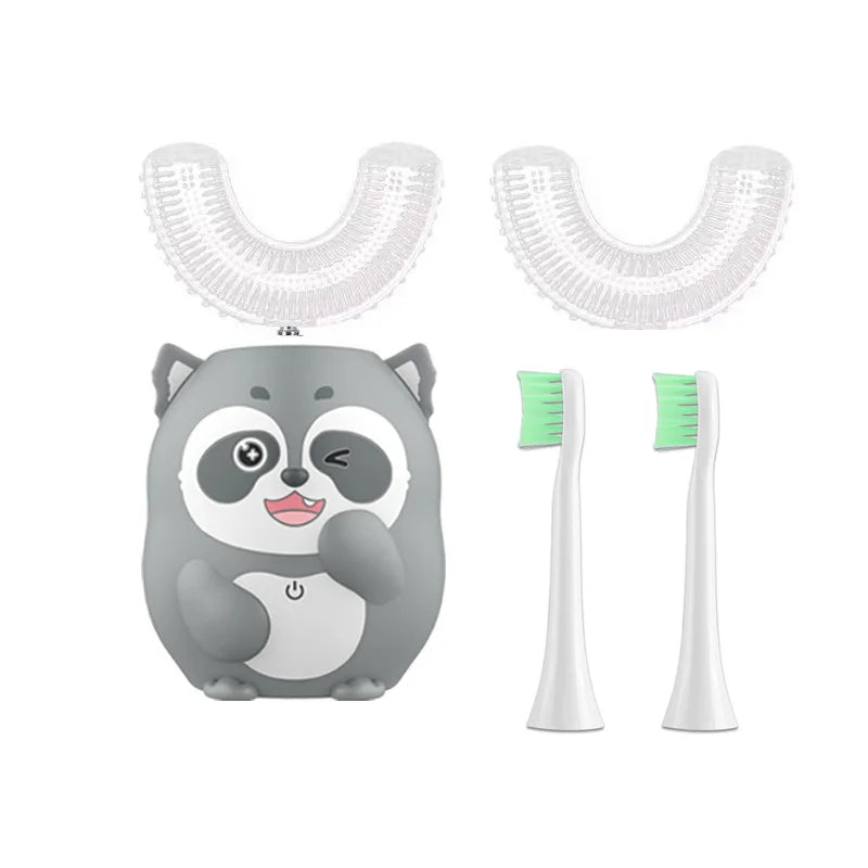 Children U Shape Sonic Electric Toothbrush for Kids Rechargeable 360 Degrees Automatic Tooth Brush with Replace Head Smart Timer Vue 7-15 years old