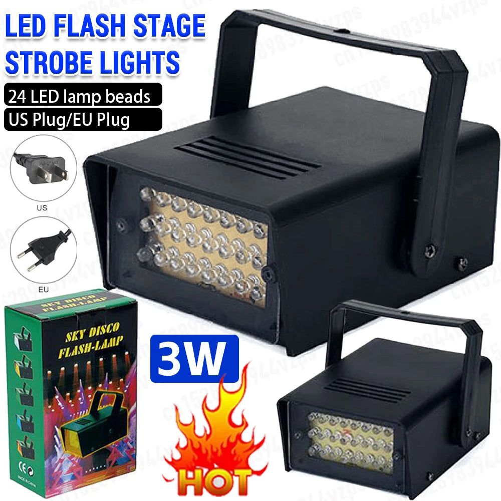 LED Strobe Light Stage Flash White Lighting Remote Control Strobe Lights Gift Adjustable Speed Party Light DJ Disco Stage Decor Vue