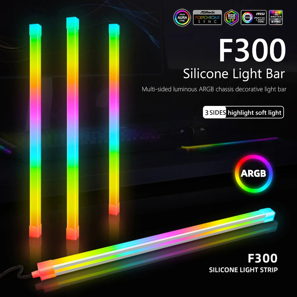 ARGB 5V 3-Pin Silicone LED Strip 26 LEDs | AURA SYNC PC Case PC RGB Light Strip Vue