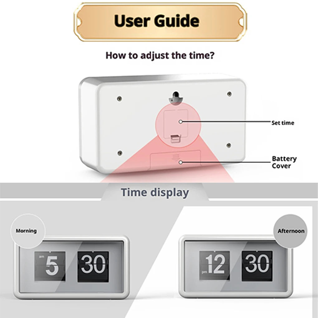 FangNymph Flip Clock Transparent Case – Wall & Table Alarm Flip Alarm Clock Vue