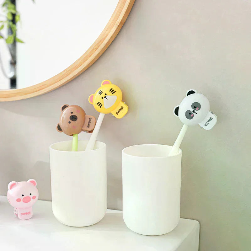 1/4pcs Animals Toothbrush Head Cover Clips Capibara Portable Electric Toothbrush Dustproof Head Protector Cap Household Travel Vue