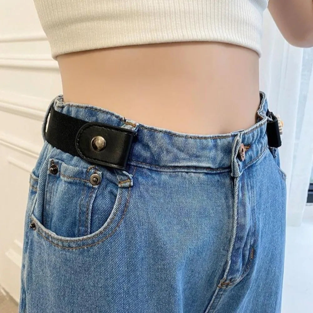 Easy Wear Invisible Belt Stretch Elastic Canvas Buckle-free Belts Vue