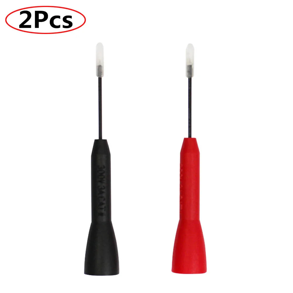 2pcs 1mm Test Probe Insulation Multi-meter Needle Bendable Flexible Probe Stainless Circuit Repair Test Pins For 2mm Test Leads Vue