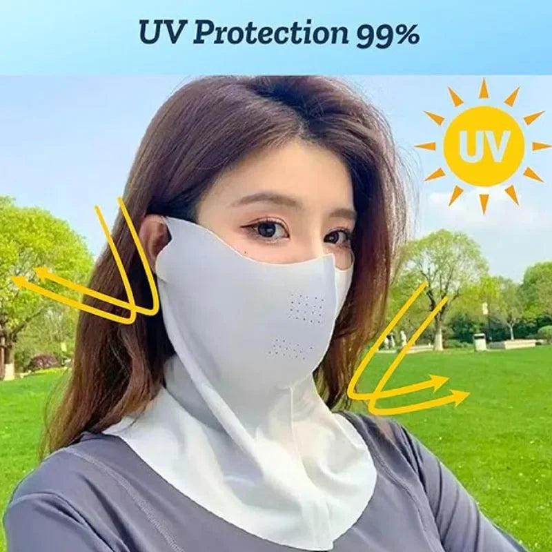 1-10pcs Ice Silk Mask Summer Face Scarves UV Protection Neck Wrap Cover Face Shield Sun Proof Bib Personalized Windproof Vue