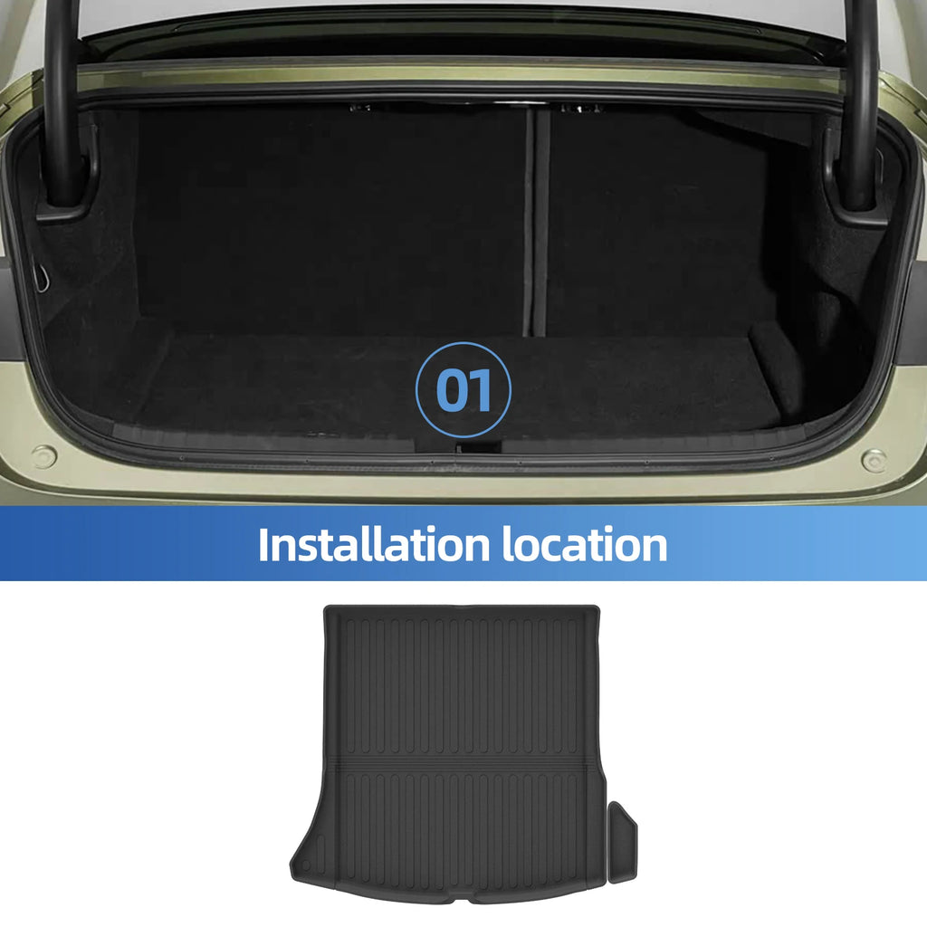 Smabee Left Drive for Xiaomi SU7 2024-2025 Car Floor Mats Cargo Liner Trunk Pad TPE 3D Foot Mat Waterproof Interior Accessories Vue