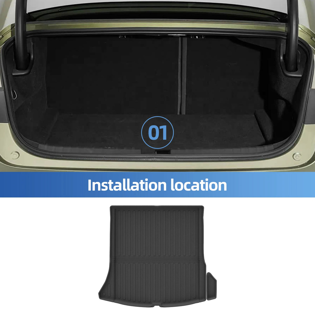 Smabee Left Drive for Xiaomi SU7 2024-2025 Car Floor Mats Cargo Liner Trunk Pad TPE 3D Foot Mat Waterproof Interior Accessories Vue