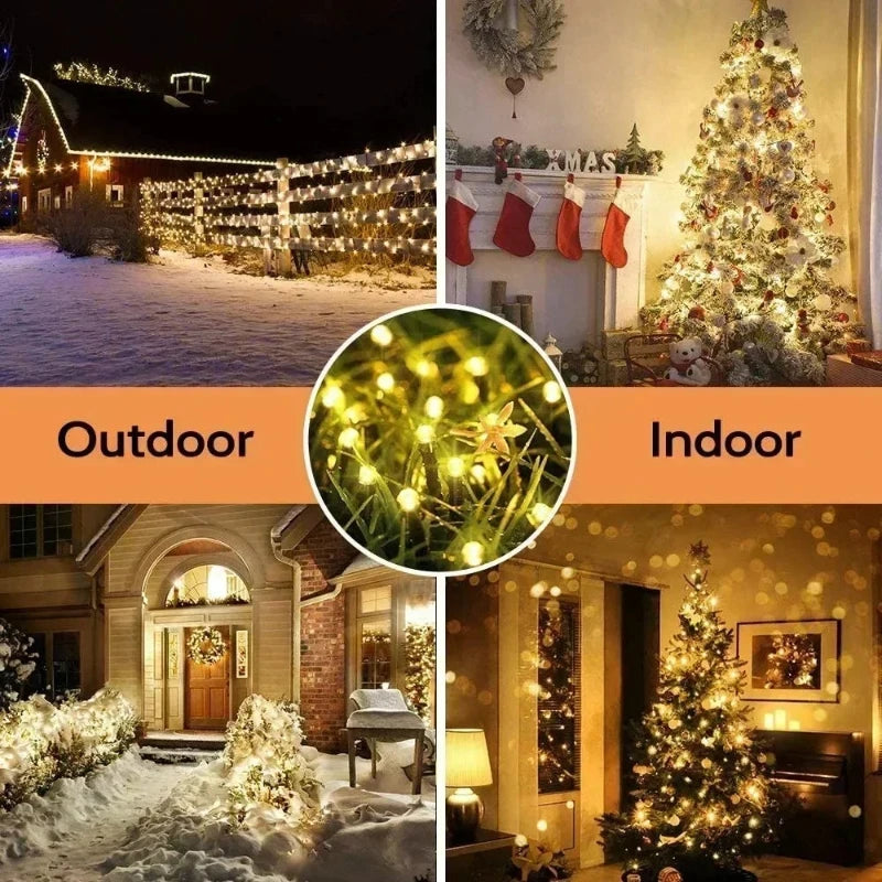 Led Solar Fairy String Lights 8 Modes Christmas Led Light Outdoor Garden Patio Wire Garland Light Christmas Lights Vue