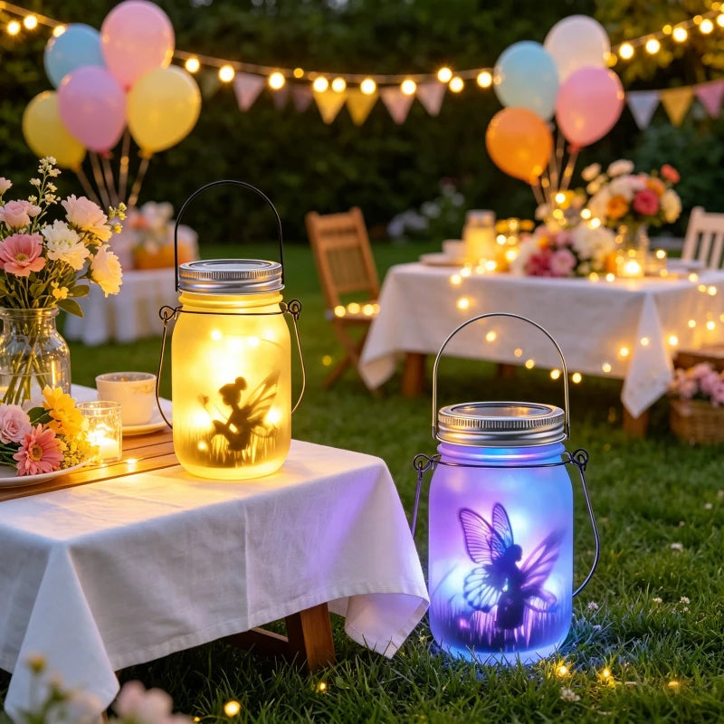 Creative Solar Mason Jar Cap Cap Light String 20 LED Waterproof Fairy Firefly Jar Lid Lights for Patio Garden Wedding Decoration Vue