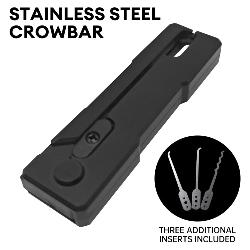 Stainless Steel Crowbar Multi-Tool Quick Flip Grav Pick Stainless Steel Durable Door Open Keys Hands-on Rake Lock Pick Set Vue