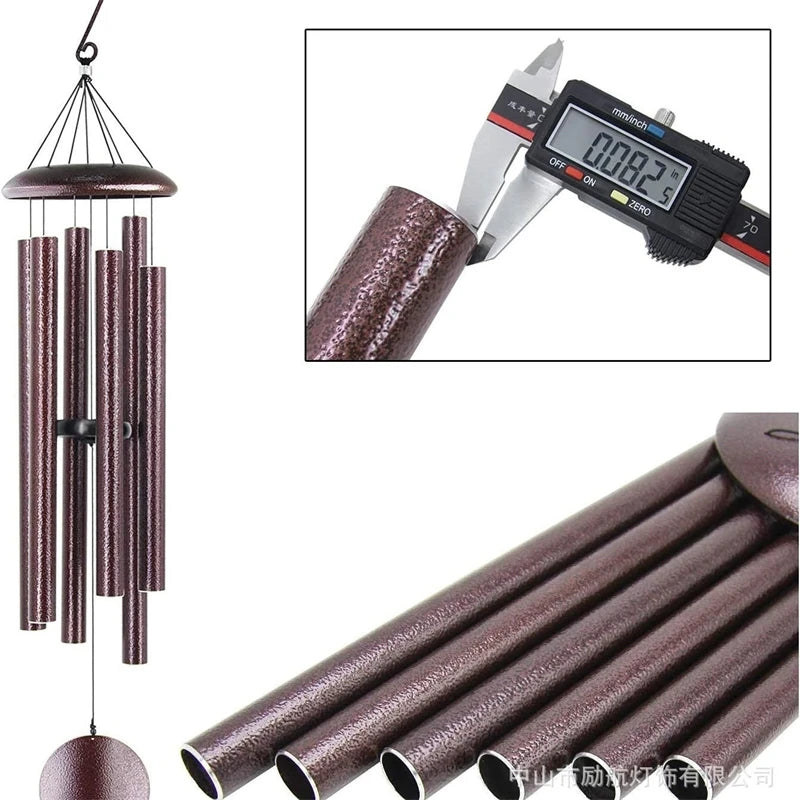 45 Inch Metal Wind Chime Red Iron Cap Floral Outdoor Garden Hanging Decor Elegant Gift For Couples And Home Lovers Birthday Vue