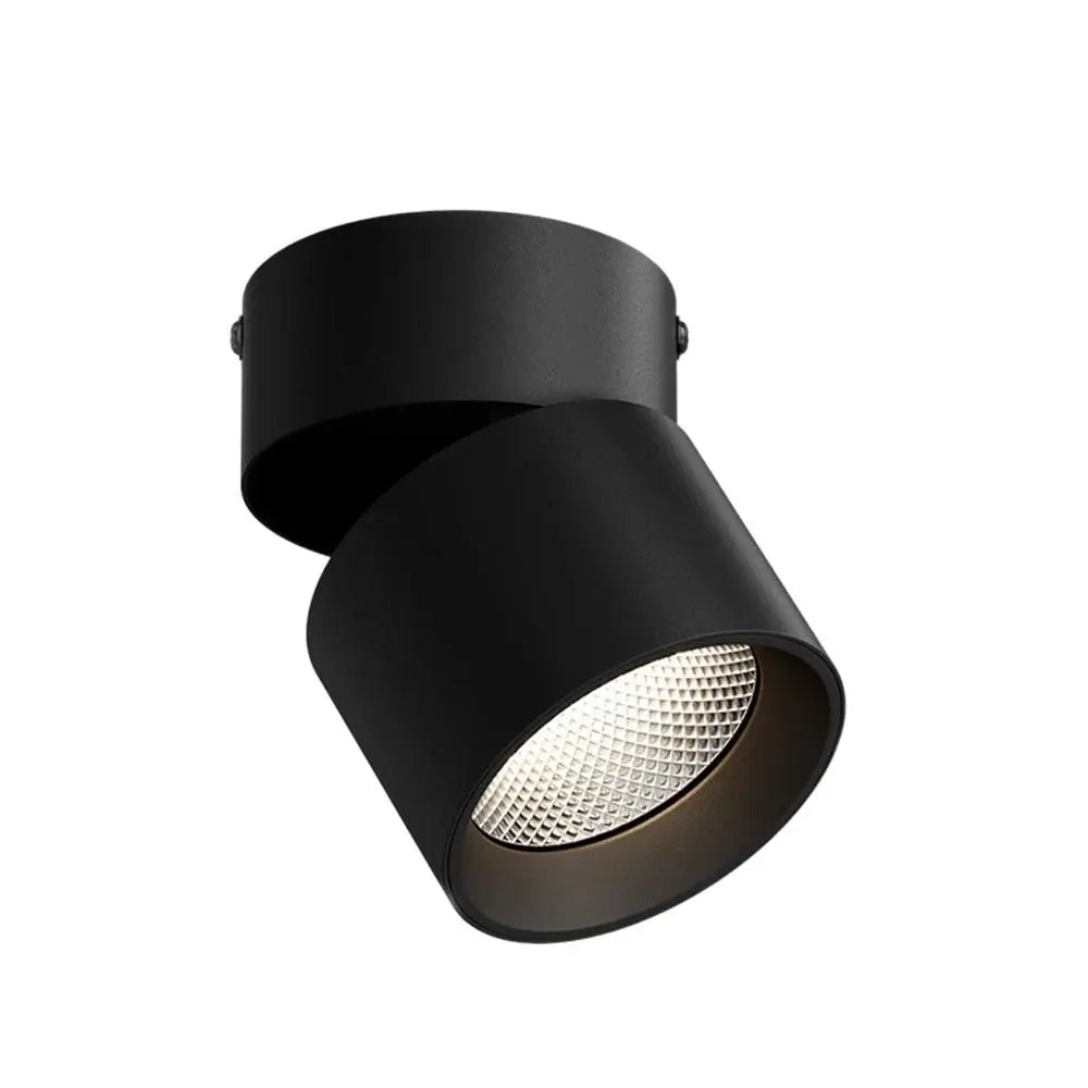 Adjustable Angle Led Spotlight Surface Mounted Foldable Led Down Light Energy Saving Anti glare Downlight Livingroom Vue 7W-Natural White Black