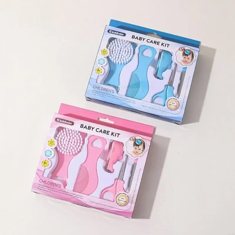 Baby Health Care Hair Brush Comb 5 Piece set for Infants Kids Including K1MA & Nails Trimmer Newborns Grooming Set Vue