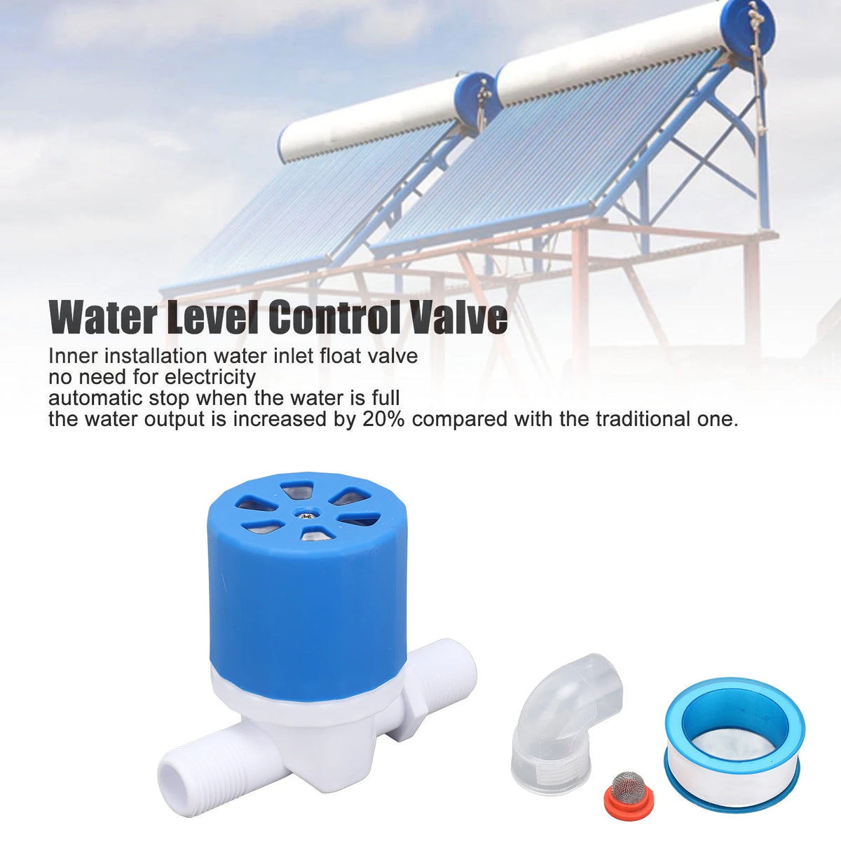 Automatic Valve Water Level Control Inner Installation Energy Saving for Solar Water Heater Water Inlet Valve Vue
