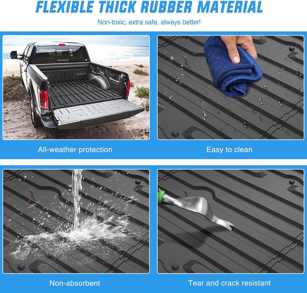 Nilight Truck Bed Mat Compatible with 2017-2026 Ford Super Duty F250/F350/F450 6.75 FT, Heavy-Duty Cargo Liner, Non-Slip, All Weather Protection Vue