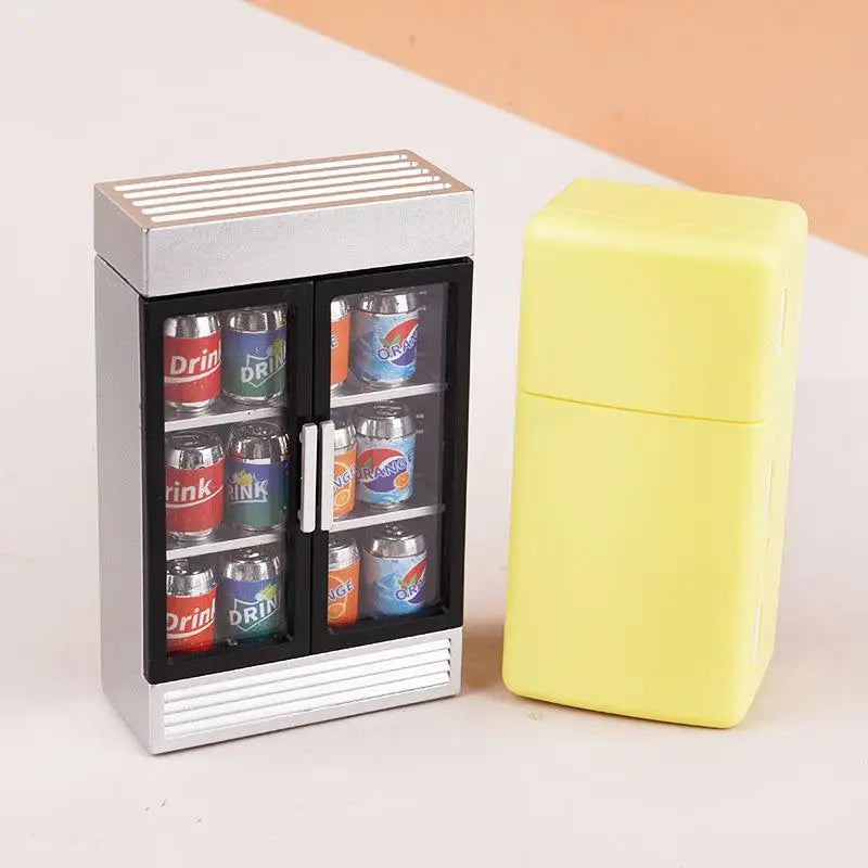 Simulation Dollhouse Refrigerator Mini Beverage Accessories Plastic Toy Set for Kids Pretend Game Vue