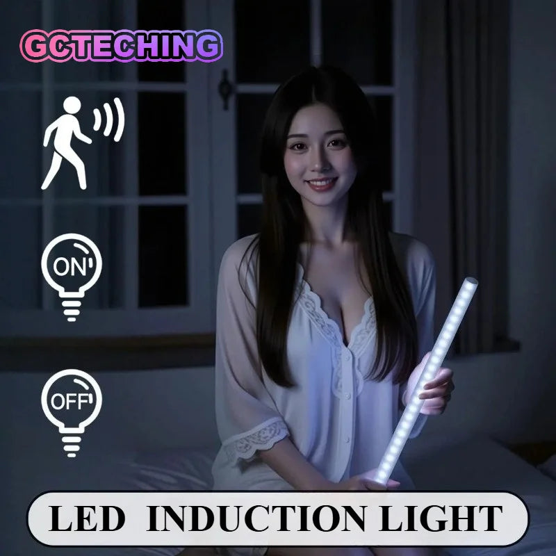Motion Sensor LED Cabinet Light Type C Rechargeable Induction Night Light Wireless Portable Detector Lamp for Wardrobe Hallway Vue